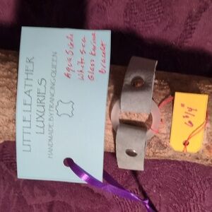 NEW! Handmade Genuine Suede Leather Karma Circle Bracelet White Sea Glass Silver